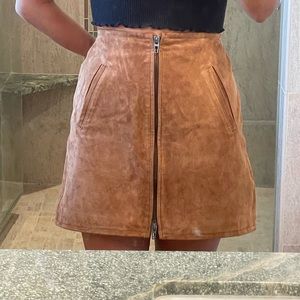 Blank NYC suede mini zipper skirt